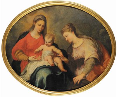 Scuola Genovese del XVII Secolomatrimonio Mistico di Santa Caterina