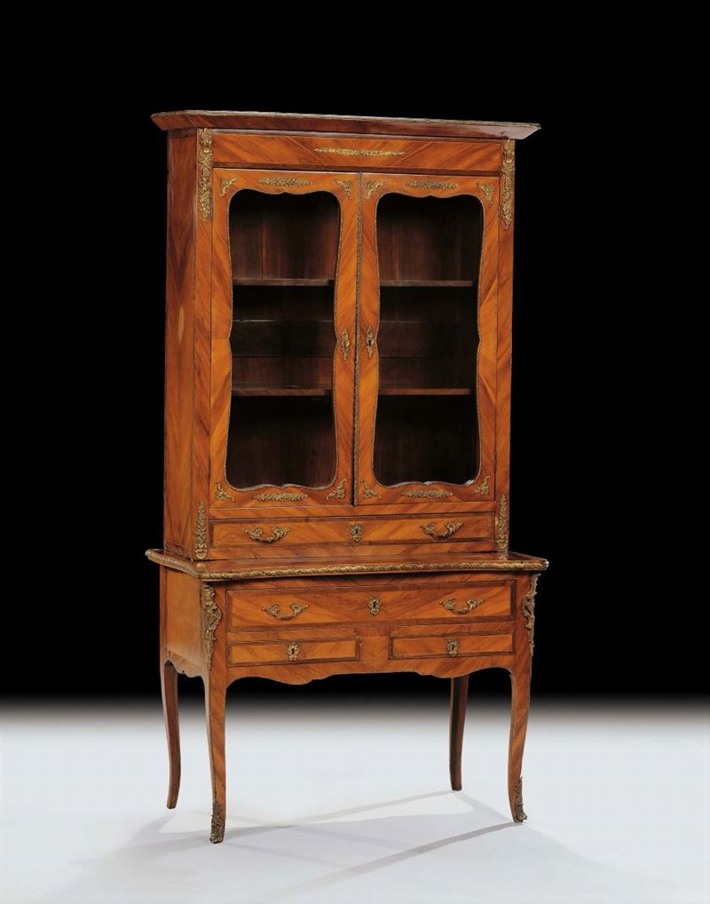 Scrittoio a tre cassetti con alzata, Francia XIX secolo  - Auction Old Paintings and Furnitures - Cambi Casa d'Aste