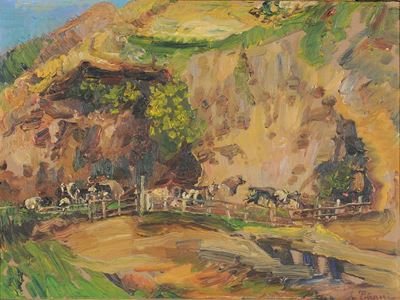 Luigi Petrassi (1878-1948)recinto con Mucche