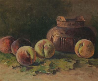 Cesare Bentivoglio (1868-1952)natura Morta con Pesche