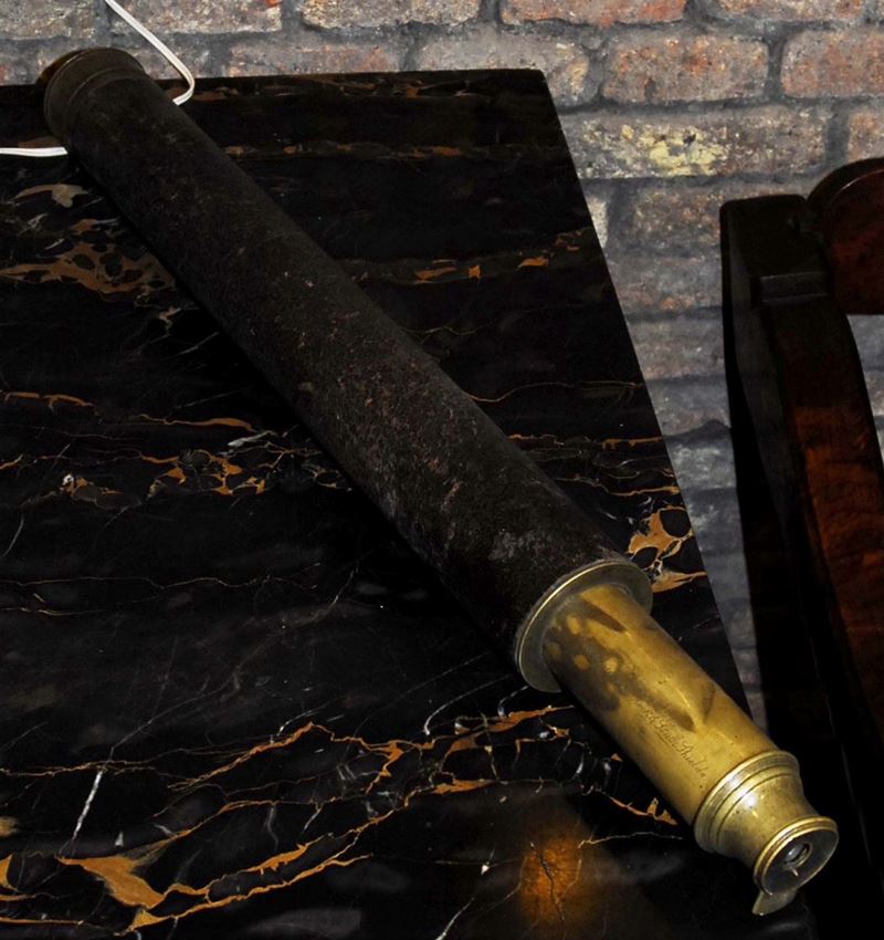Cannocchiale da marina con rivestimento in pelle firmato Dobby  - Auction Antiquariato e Dipinti Antichi - Cambi Casa d'Aste