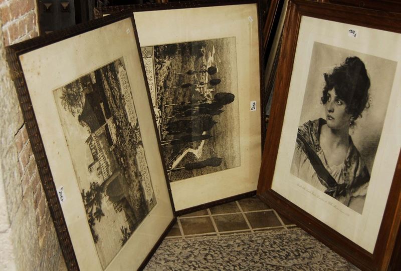 Lotto di quattro stampe in cornice  - Asta Antiquariato e Dipinti Antichi - Cambi Casa d'Aste
