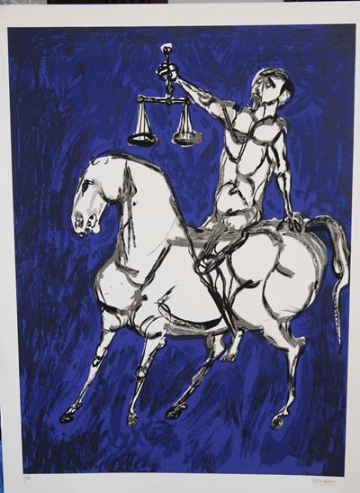 Agenore Fabbri (1911-1999)uomo a Cavallo con Bilanciasenza Titolo