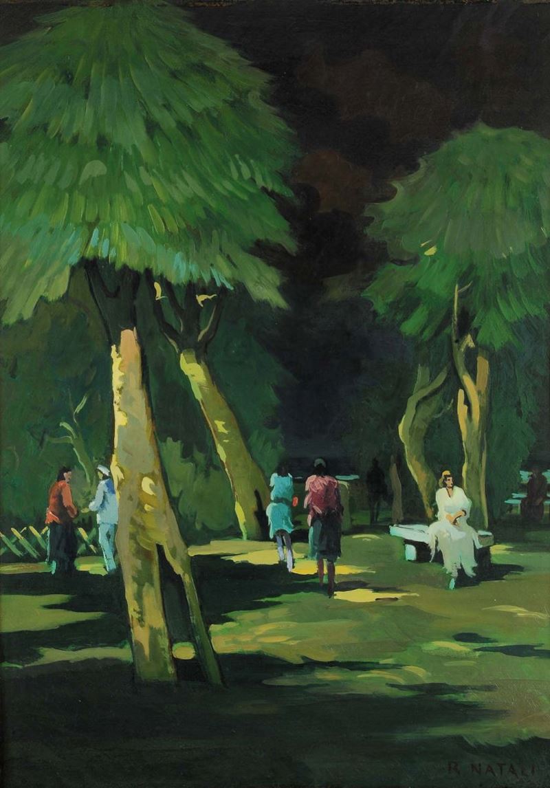 Renato Natali (1883-1979) Figure al parco  - Auction Old Paintings and Furnitures - Cambi Casa d'Aste