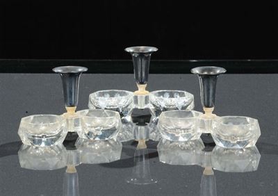 Tre Salini in Cristallo e Argento, XX Secolo