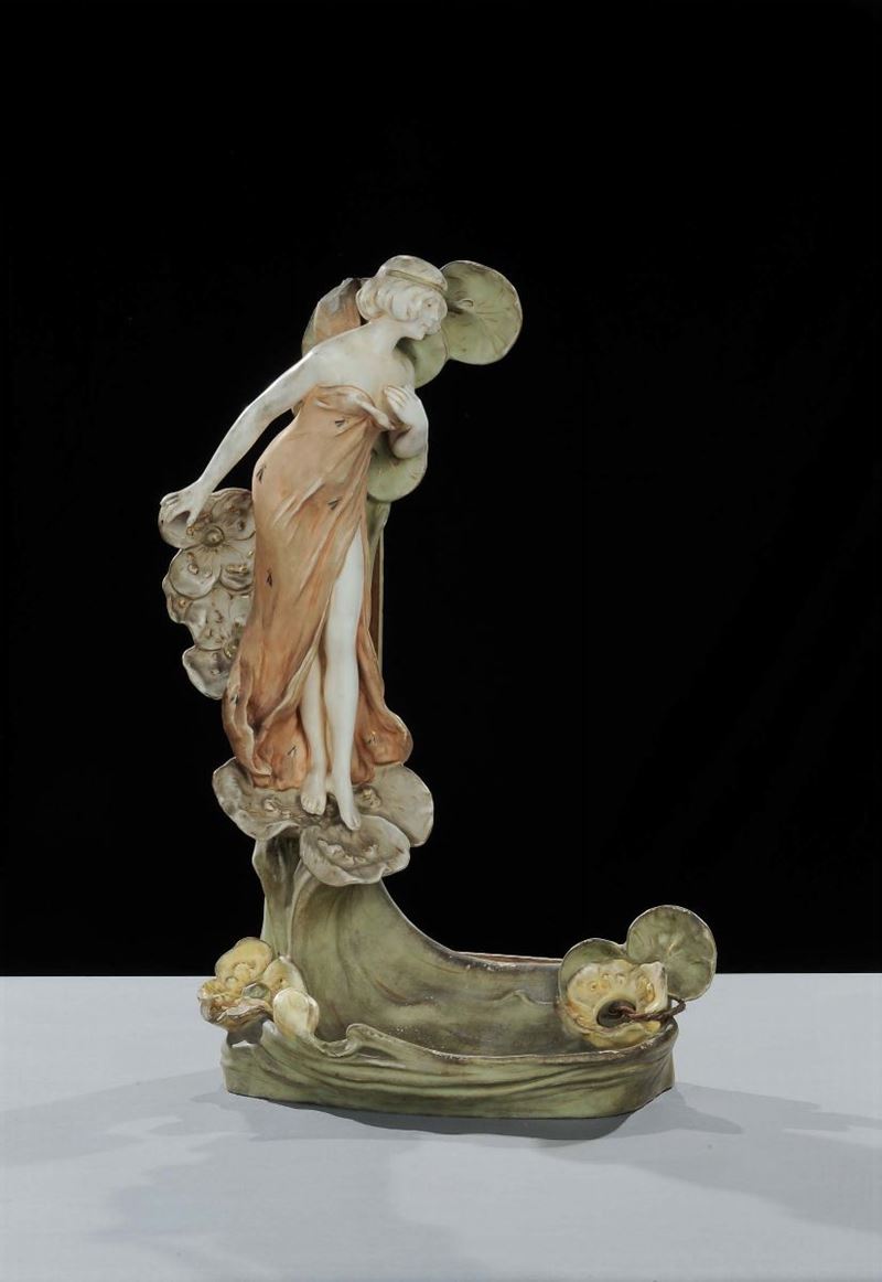 Gruppo scultoreo in porcellana policroma, Royal Dux - Austria   - Auction Old Paintings and Furnitures - Cambi Casa d'Aste