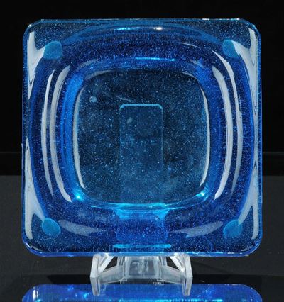 Due Posacenere in Vetro Blu, XX Secolo
