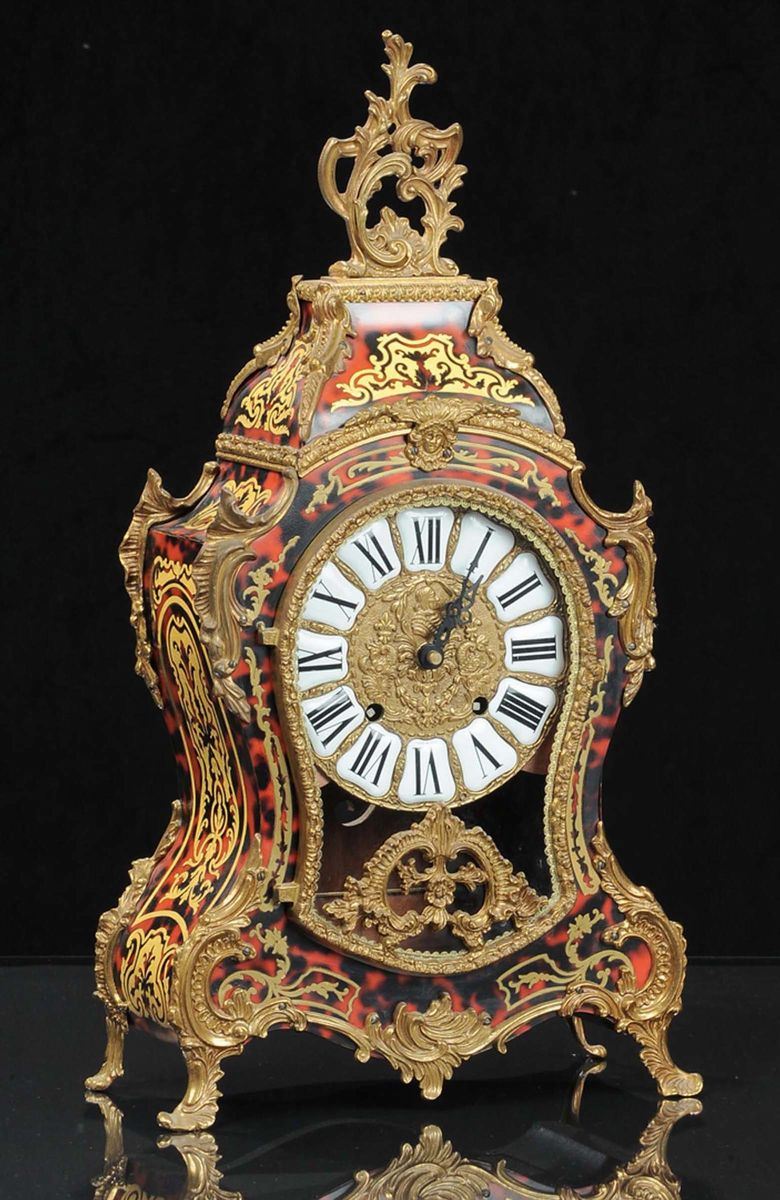 Orologio Boulle lastronato, XIX secolo  - Auction Antiquariato e Dipinti Antichi - Cambi Casa d'Aste