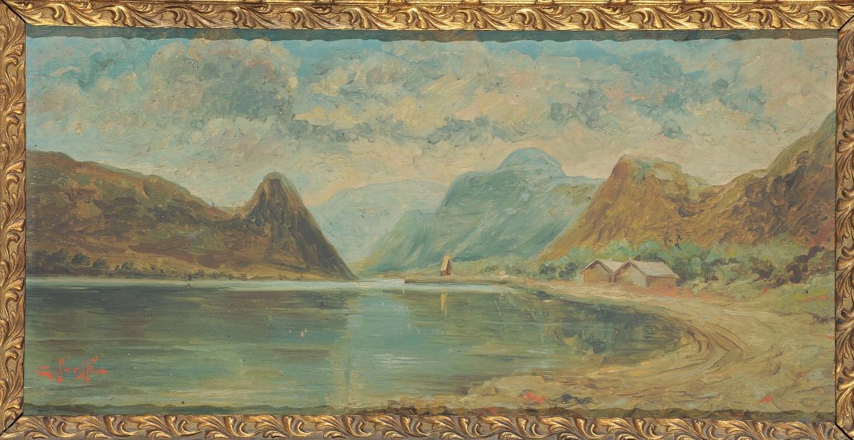 G. Scotti (XX Secolo)coppia di Vedute di Lago