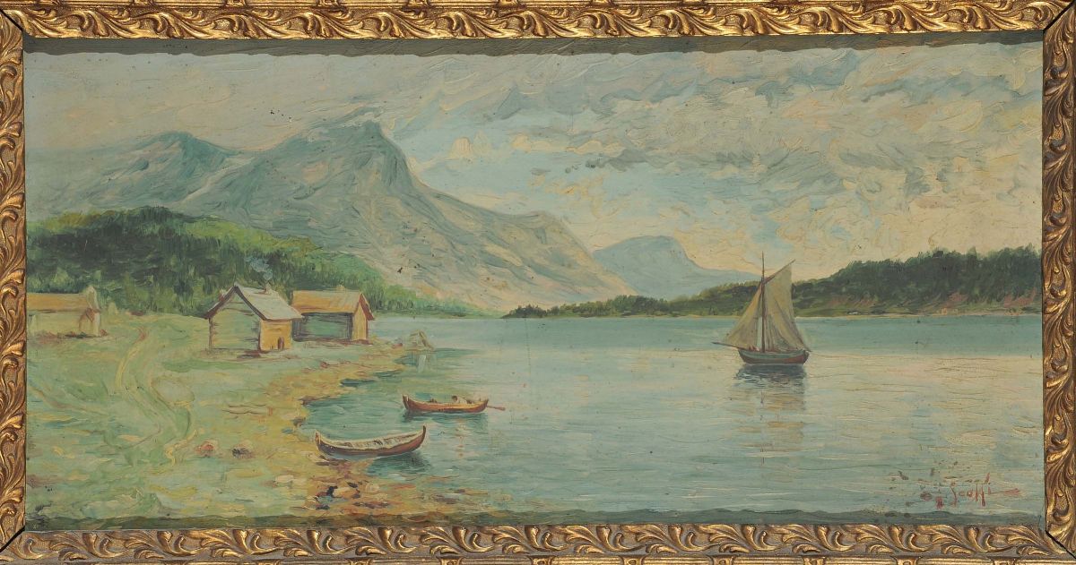 G. Scotti (XX Secolo)coppia di Vedute di Lago