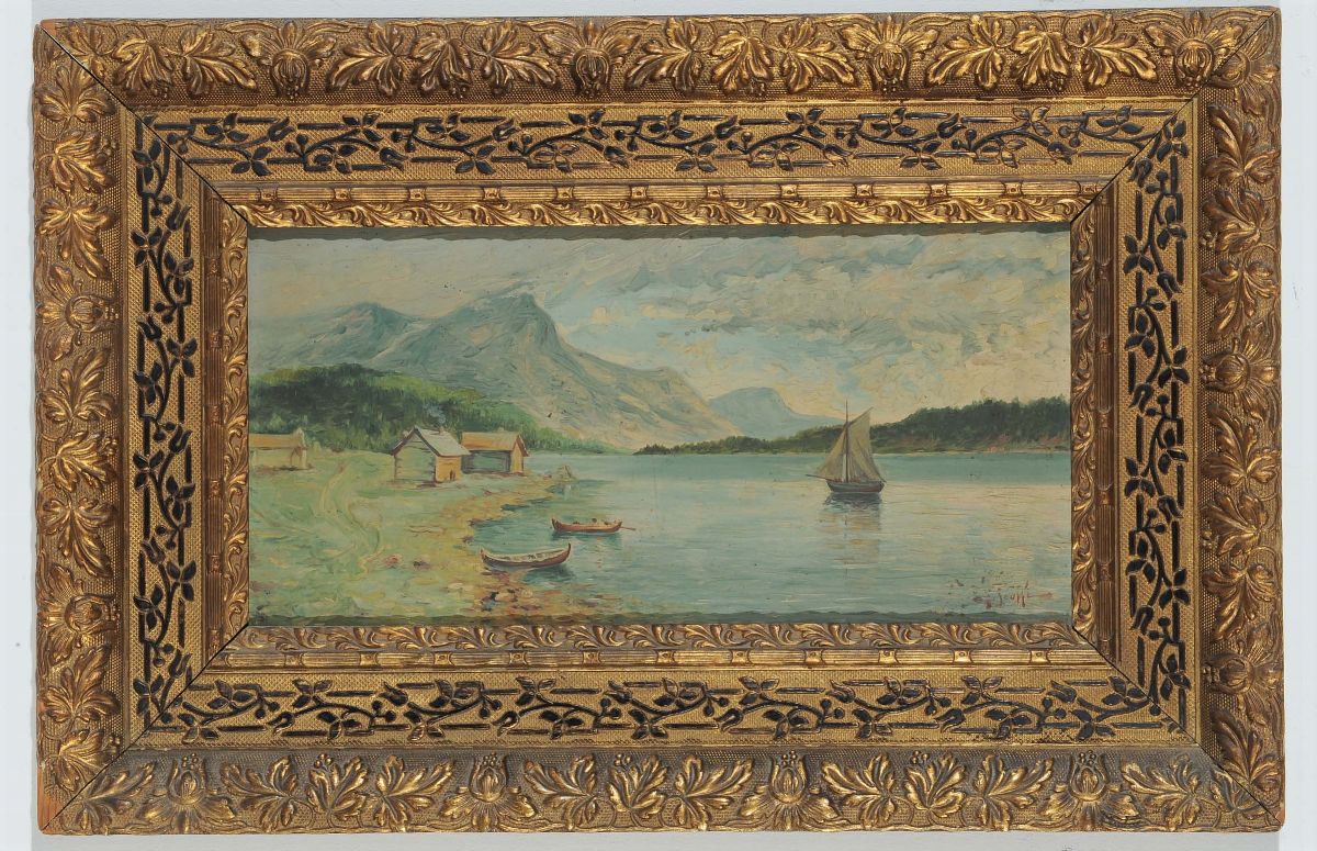 G. Scotti (XX Secolo)coppia di Vedute di Lago