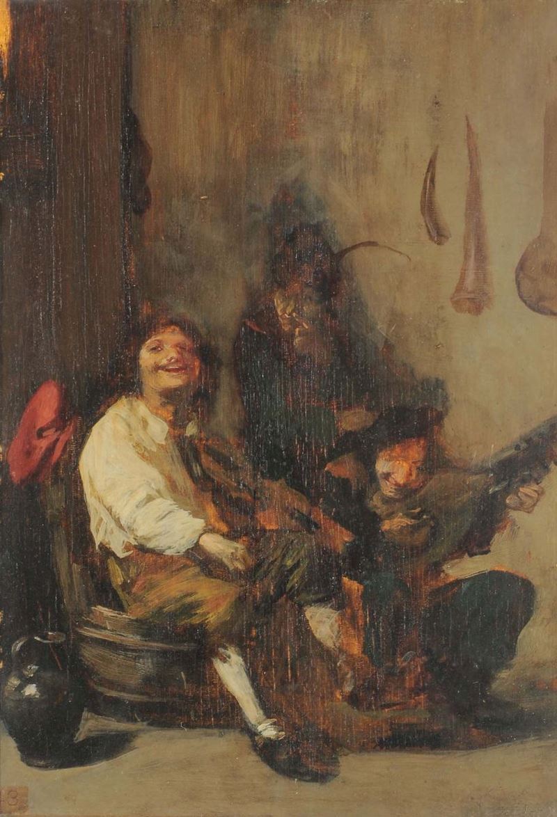 Giuseppe Michele Scaglia detto il Caliga (1859-1918) Musicisti in interno  - Auction Time Auction 1-2014 - Cambi Casa d'Aste