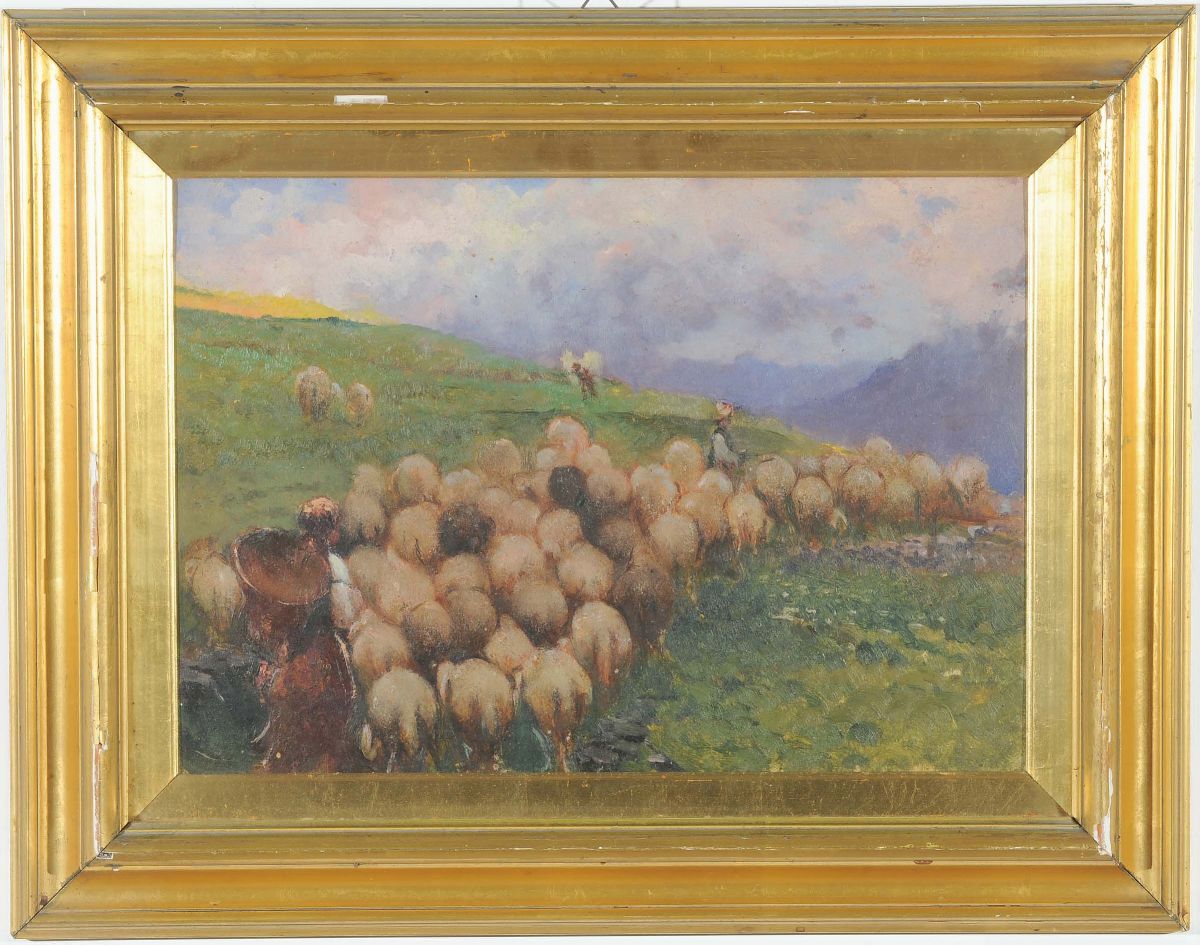 Giovanni Guarlotti (1869-1954)pascolo con Pecore