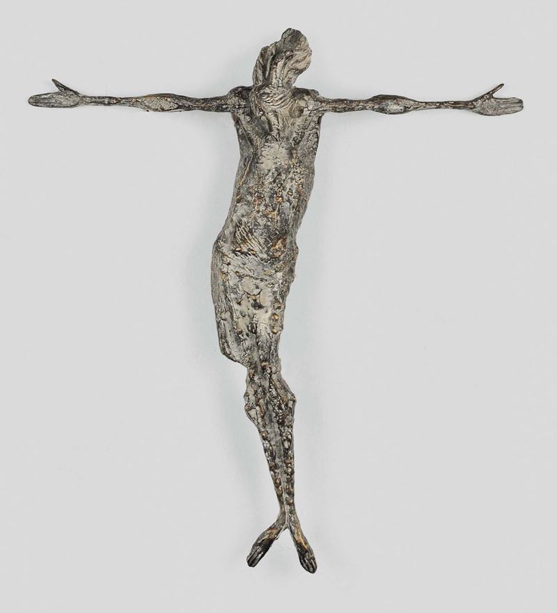 Angelo Biancini, Cristo crocefisso. Grey-coated bronze Cristo crocefisso  - Auction 20th Century Decorative Arts - I - Cambi Casa d'Aste
