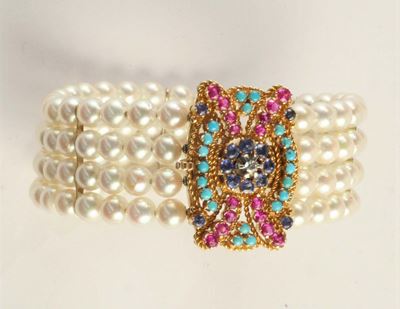 Bracciale Rigido di Perle Akoya