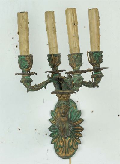 Coppia di Appliques in Stile a Quattro Luci, XIX Secolo