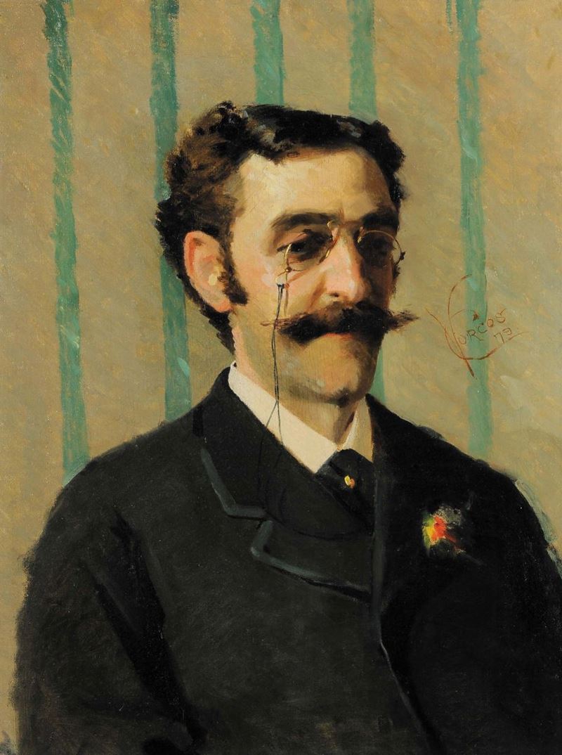 Vittorio Matteo Corcos (1859-1933) Ritratto di gentiluomo, 1879  - Asta Antiquariato e Dipinti Antichi - Cambi Casa d'Aste