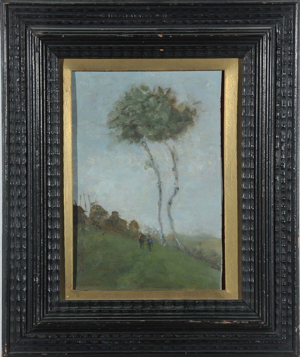 Giuseppe Casciaro (1861-1941), Attribuito Apaesaggio con Figure