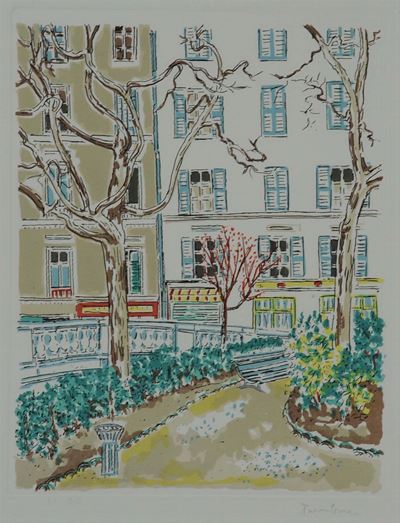 Orfeo Tamburi (1910-1994)coppia di Vedute Urbane