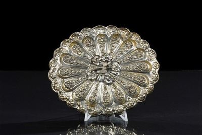 Specchio in Argento Sbalzato, Turchia XIX Secolo