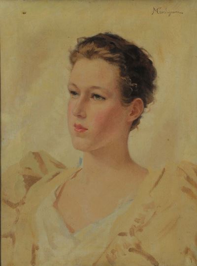 Michele Gordigiani (1830-1909)ritratto di Giovane Donna