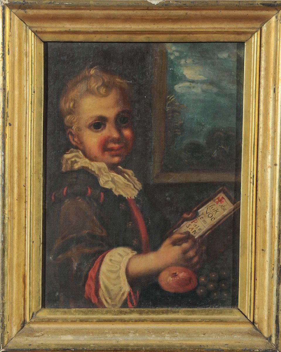 Faustina Petrosellini, Copia da Antonio Amorosi (1660-1738)ritratto di Fanciullo con Frutta