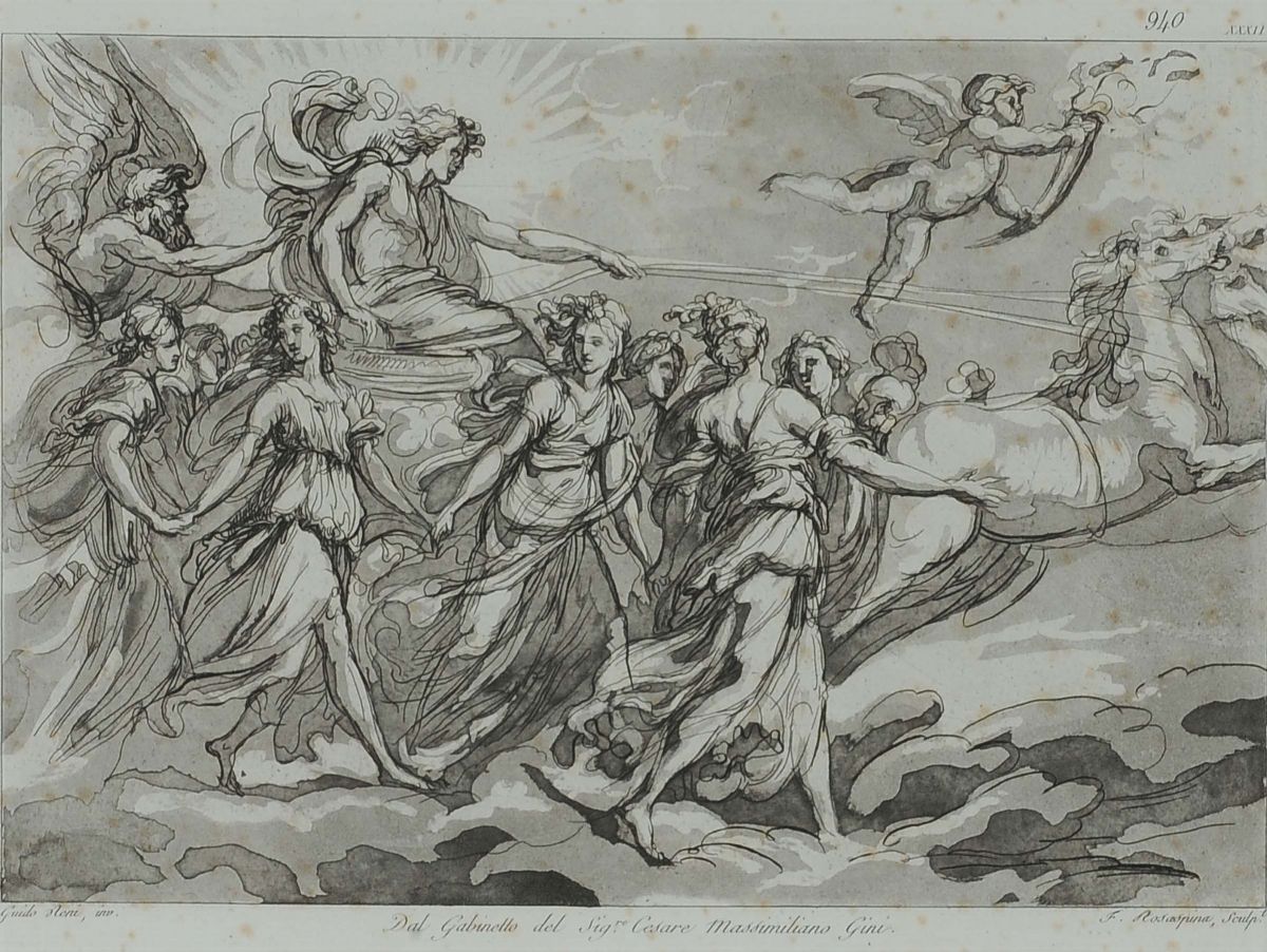 Lotto di Sei Incisioni da Guercinio e Guido Reni, XIX Secolo
