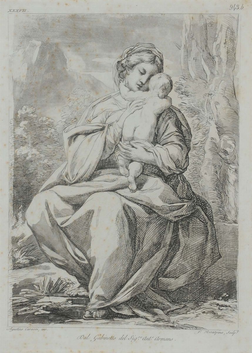 Lotto di Sei Incisioni da Guercinio e Guido Reni, XIX Secolo