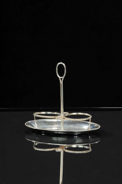 Oliera in Argento Mancante dei Flaconi in Vetro