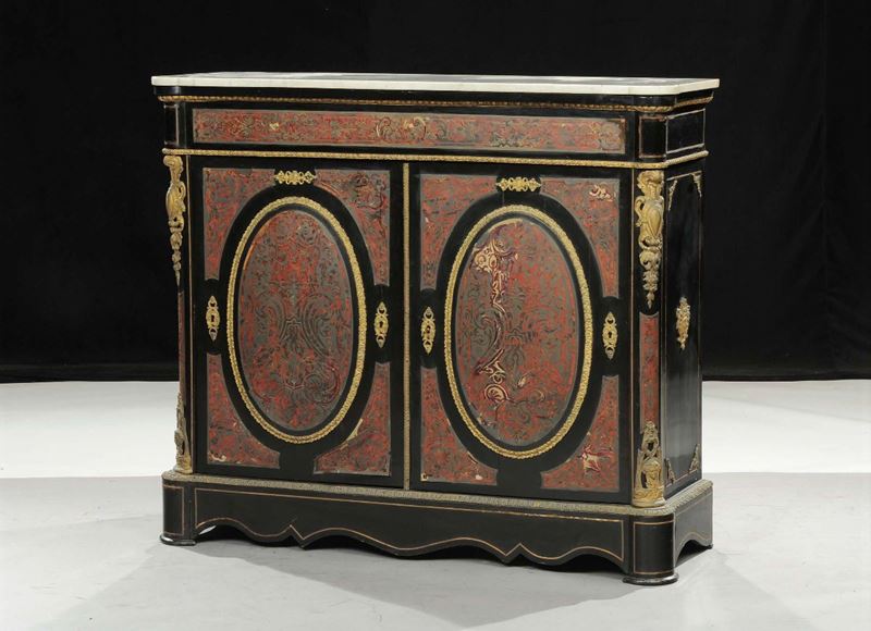 Credenza Boulle a due ante, XIX secolo  - Auction Old Paintings and Furnitures - Cambi Casa d'Aste