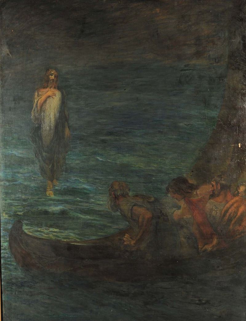 Giovanni Ardy (1885-1917) Gesù cammina sulle acque  - Asta Asta a Tempo 9-2013 - Cambi Casa d'Aste