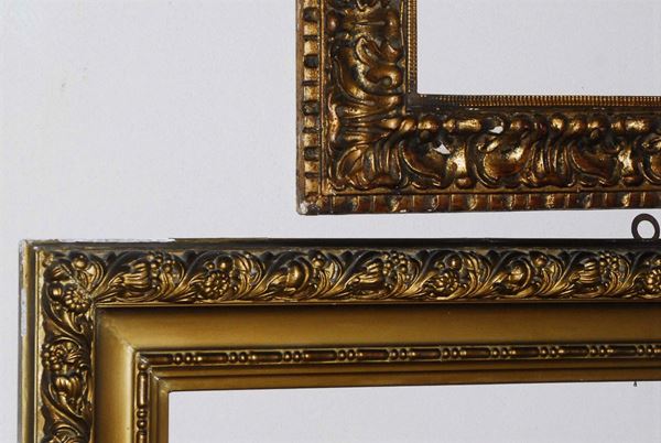 Due cornici dorate diverse, XX secolo