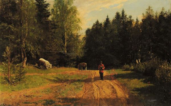 Aleksandr Alexandrovich Svedomskij (1848-1911) Strada nel bosco - Michajlovskij Zavod
