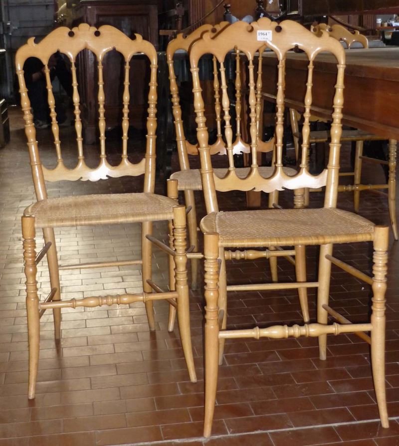 Otto sedie tipo chiavarine in faggio  - Auction OnLine Auction 03-2012 - Cambi Casa d'Aste