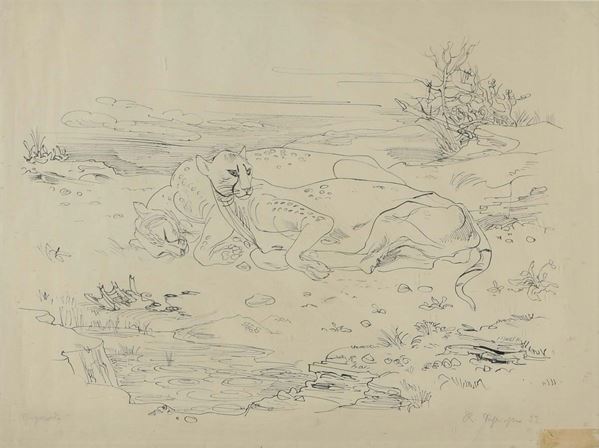Rudolf Schlichter (1890-1955) Due ghepardi, 1933