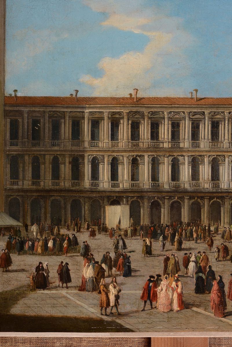 Luca Carlevaris (1665-1731), Attribuito Apiazza San Marco e la Piazzetta dalla Torre Dell'orologi...