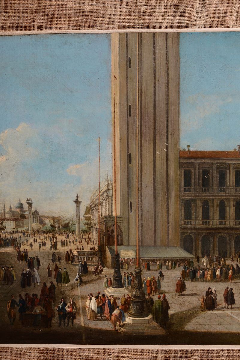 Luca Carlevaris (1665-1731), Attribuito Apiazza San Marco e la Piazzetta dalla Torre Dell'orologi...