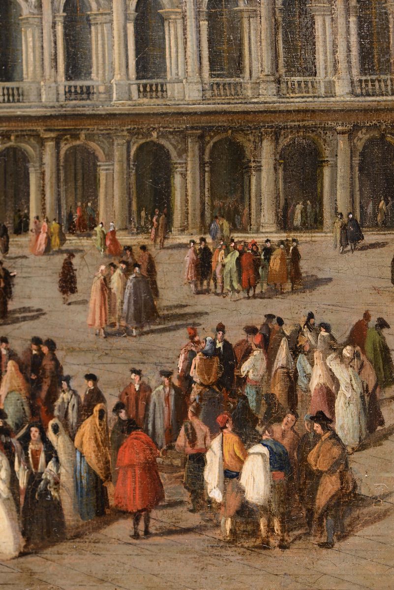 Luca Carlevaris (1665-1731), Attribuito Apiazza San Marco e la Piazzetta dalla Torre Dell'orologi...