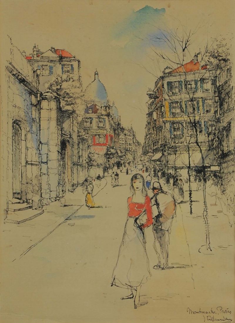 Jan Rijlaarsdam (1911-2007) Mont Martre a Parigi  - Auction Old Paintings and Furnitures - Cambi Casa d'Aste