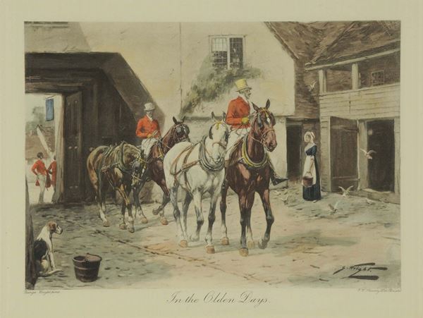 Coppia di stampe con scene di caccia, Inghilterra fine XIX secolo