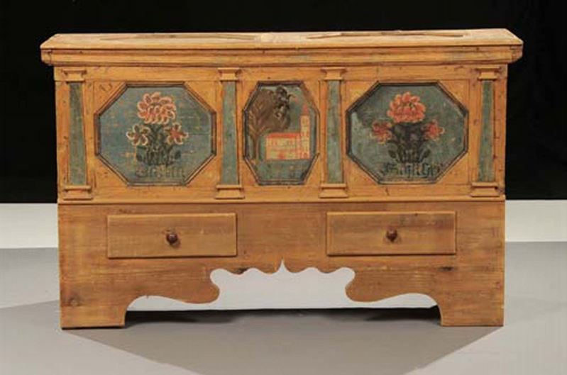 Cassapanca rustica in pioppo, inizio XX secolo  - Auction Antiquariato e Dipinti Antichi - Cambi Casa d'Aste
