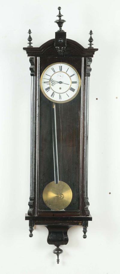Orologio Regolatore da Parete in Legno Scurito