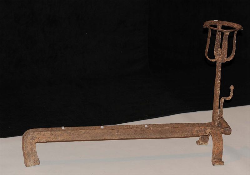 Grande alare in ferro, XVIII secolo  - Auction Time Auction 6-2014 - Cambi Casa d'Aste