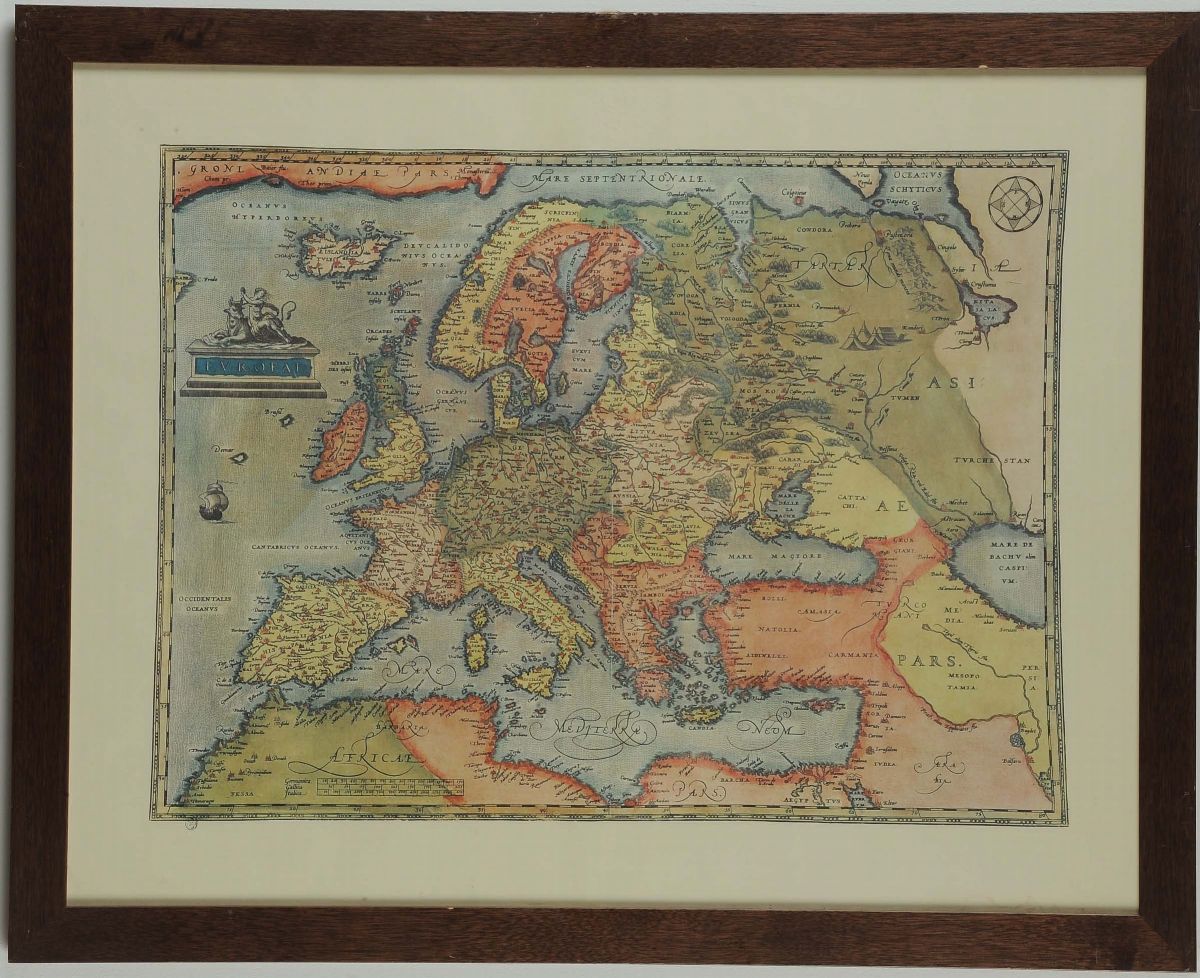 Tre Stampe con Cartine Geografiche