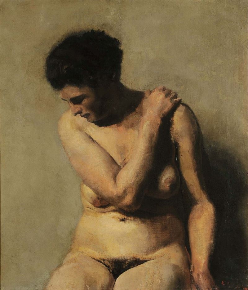 Carlo Paolo Agazzi (1870-1922) Nudo femminile  - Asta Antiquariato e Dipinti Antichi - II - Cambi Casa d'Aste