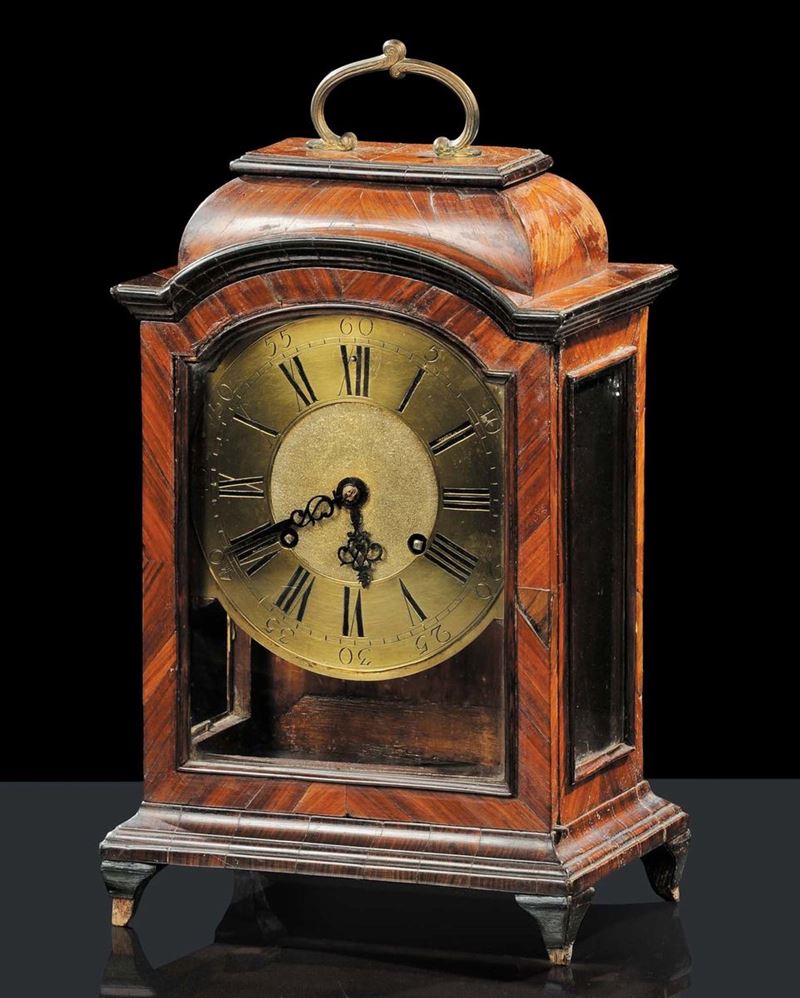 Orologio a pendolo con cassa lastronata in radica, XIX secolo  - Auction OnLine Auction 4-2013 - Cambi Casa d'Aste