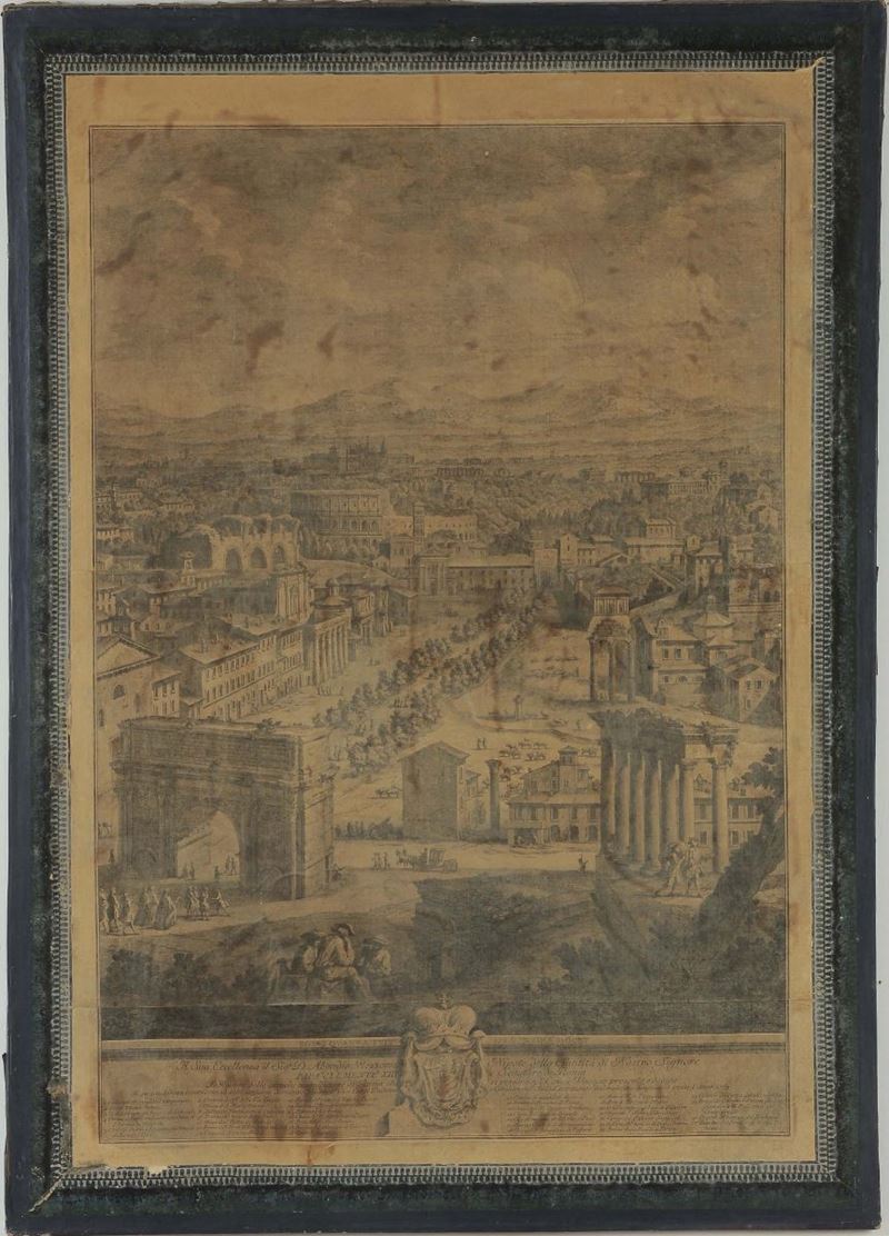 Giuseppe Basi (1787-1879) Veduta di Roma  - Asta Antiquariato e Dipinti Antichi - Cambi Casa d'Aste