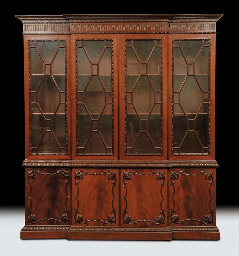 Libreria a due corpi in mogano, Inghilterra XIX secolo  - Asta Antiquariato e Dipinti Antichi - Cambi Casa d'Aste