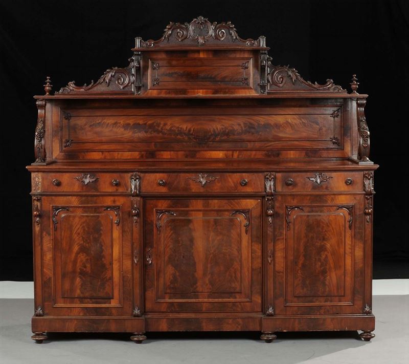 Credenza Luigi Filippo in mogano, XIX secolo  - Auction Old Paintings and Furnitures - Cambi Casa d'Aste
