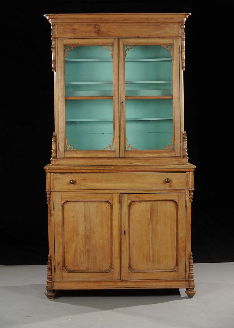 Credenza in noce con alzata, XIX secolo  - Asta Antiquariato e Dipinti Antichi - Cambi Casa d'Aste